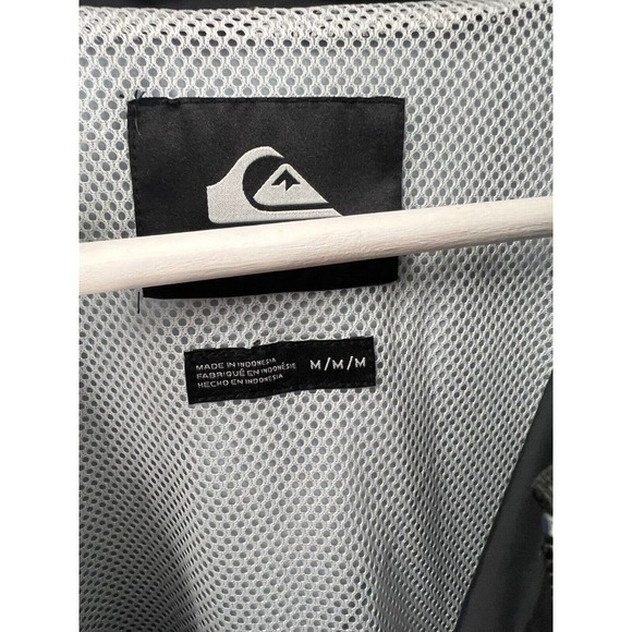 Quiksilver Everyday Windbreaker Jacket Mens M Medium Black Mesh Lined Full Zip - Picture 7 of 9